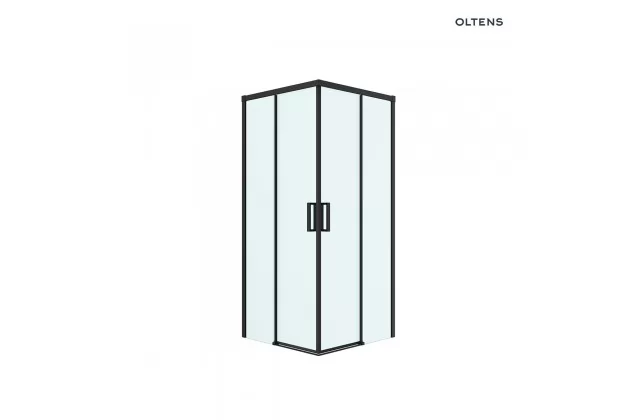 Oltens Breda kabina prysznicowa 90x90 cm kwadratowa czarny mat/szkło