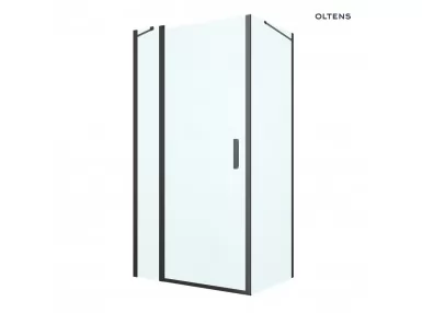 Oltens Verdal kabina prysznicowa 100x90 cm protokątna drzwi ze ścianką czarny mat/szkło przezroczyste