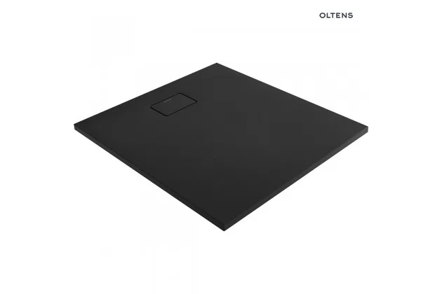 Oltens Bergytan brodzik prostokątny 100x90 cm RockSurface czarny mat