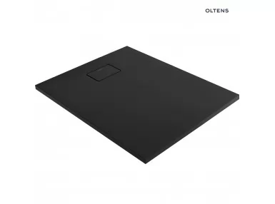 Oltens Bergytan brodzik prostokątny 120x80 cm RockSurface czarny mat