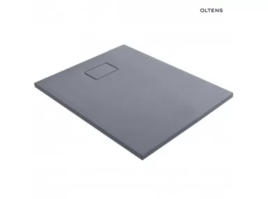 Oltens Bergytan brodzik prostokątny 120x80 cm RockSurface szary beton