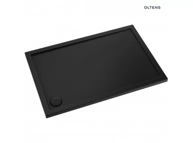Oltens Superior brodzik 120x70 cm prostokątny akrylowy czarny mat