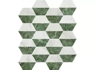 Marmi Hex Decor Blanco Verde 15x17,3 - pytka gresowa