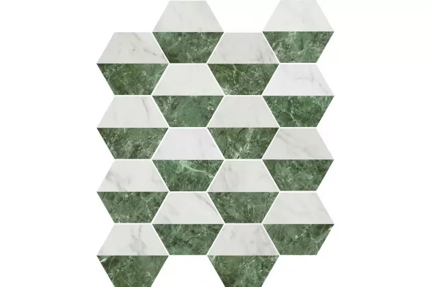 Marmi Hex Decor Blanco Verde 15x17,3 - pytka gresowa