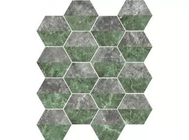 Marmi Hex Decor Verde Grigio 15x17,3 - pytka gresowa