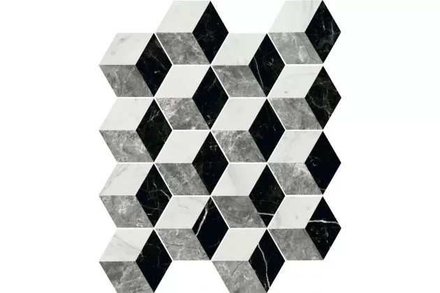 Marmi Hex Decor Mix Grigio 15x17,3 - pytka gresowa