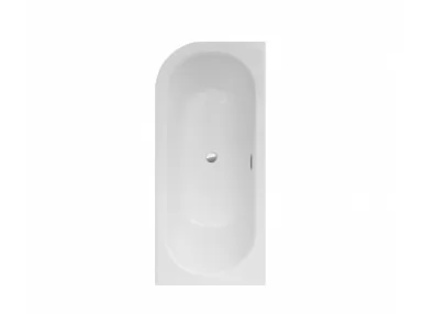 Wanna asymetryczna pod zabudowe Avita Slim Plus  160 lewa+ nogi+ syfon z przelewem złotym