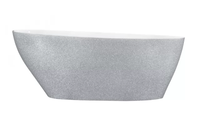 Goya Glam Srebrna wanna wolnostojąca 170 170x72x 170 l + odpływ