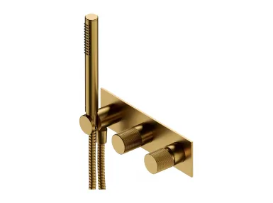 CONTOUR bateria prysznicowo-wannowa podtynkowa z rączką prysznicową złota szczotkowana - CT8035-1GLB