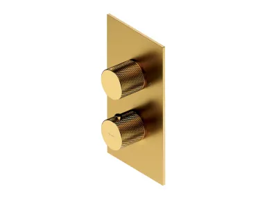 CONTOUR termostatyczna bateria prysznicowo-wannowa podtynkowa złota szczotkowana - CT8036GLB