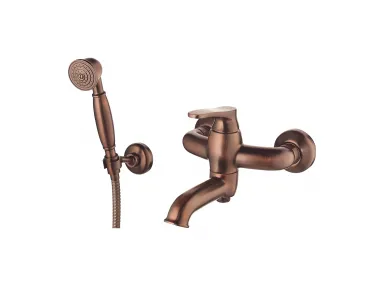 ART DECO bateria wannowa z zestawem prysznicowym miedź antyczna - AD5131ORB