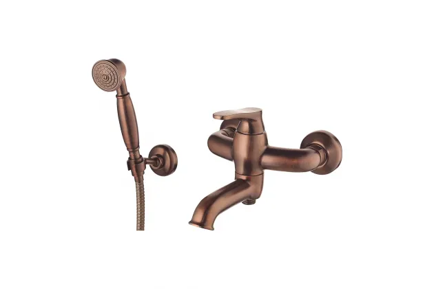 ART DECO bateria wannowa z zestawem prysznicowym miedź antyczna - AD5131ORB