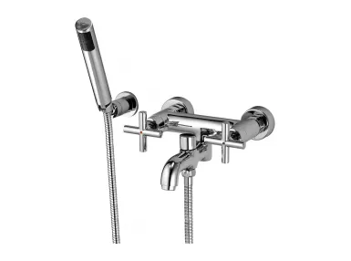 MODERN Badewannenarmatur mit Duschbrause chrom