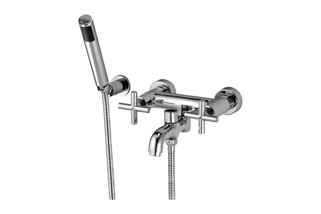 MODERN Badewannenarmatur mit Duschbrause chrom