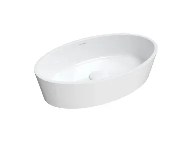 BARI M+ umywalka nablatowa 50x30 biały połysk