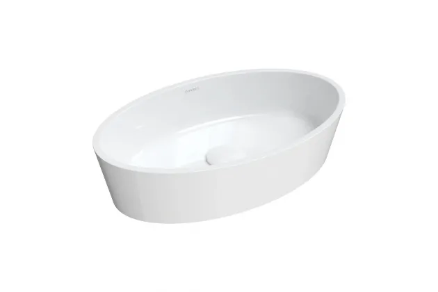 BARI M+ umywalka nablatowa 50x30 biały połysk