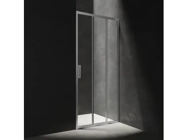 CHELSEA drzwi prysznicowe przesuwne trójdzielne 80 cm chrom / transparentny