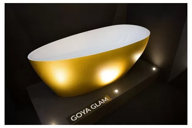 Goya Glam Złota wanna wolnostojąca 160 160x70x 170 l + odpływ