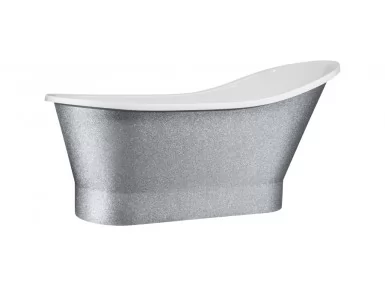 Wanna wolnostojaca  biało- srebrna Gloria Silver 150 x 66 x 160 L + odpływ