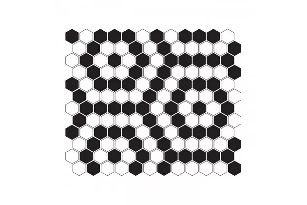 Mini HEXAGON B&W Nano 30x26 - biało czarna mozaika ścienne
