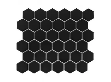 Hexagon Black Matt 51 28x27,1 - mozaika ścienna czarna