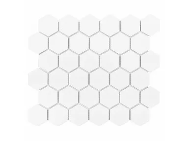  Hexagon White Matt 51 28x27 - mozaika ścienna