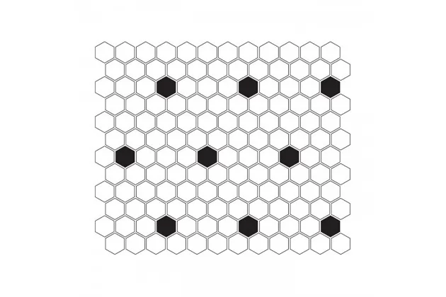 Mini Hexagon B&W Spot 30x26 - mozaika ścienna