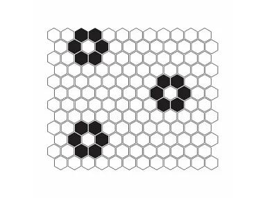 Mini Hexagon B&W Flower 30x26 - mozaika ścienna