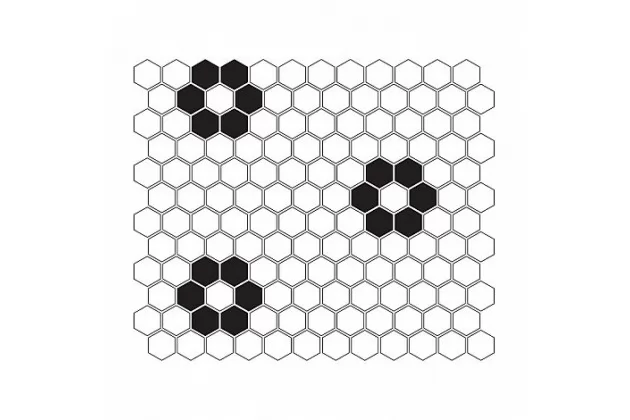 Mini Hexagon B&W Flower 30x26 - mozaika ścienna