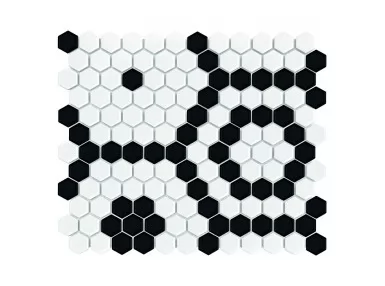 Mini Hexagon B&W Bee 30x26 - mozaika ścienna