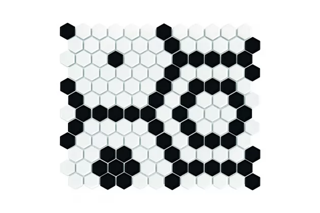 Mini Hexagon B&W Bee 30x26 - mozaika ścienna