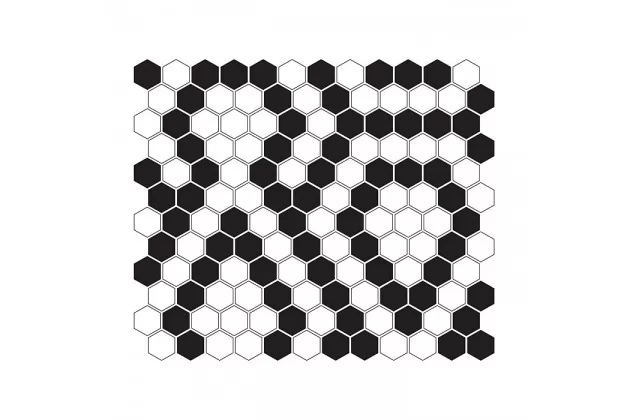 Mini Hexagon B&W Lace 30x26 - mozaika ścienna