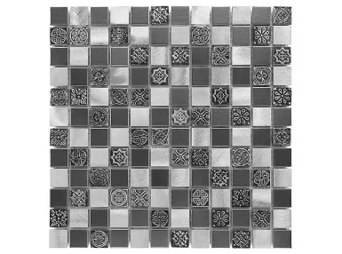 Allumi Grey mix 23 30x30 - mozaika metalowa ścienna