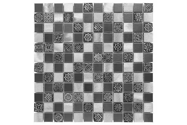 Allumi Grey mix 23 30x30 - mozaika metalowa ścienna