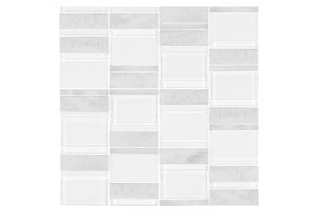 Allumi Piano White 73 29.3x29.8 - mozaika ścienna metal/szkło