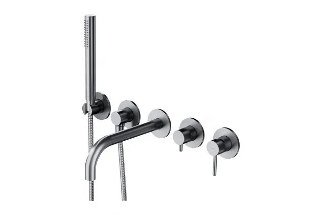Y bateria wannowa 5-otworowa podtynkowa nikiel - Y1237-1SNI