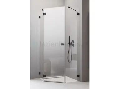 Essenza Pro Black PTJ kabina prysznicowa 90x100x200 cm pięciokątna lewa czarny mat/szkło przezroczyste