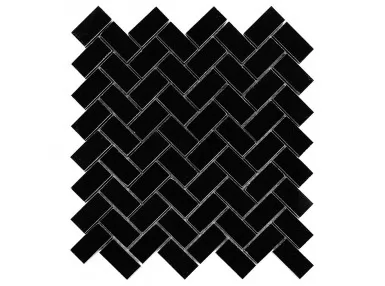 Pure Black Herringbone 30.5x30.5 - mozaika kamienna