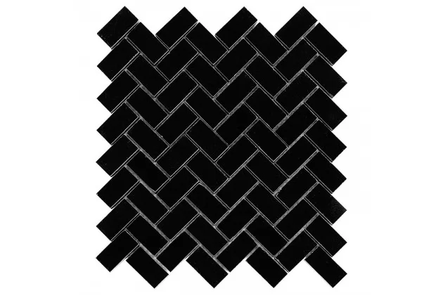 Pure Black Herringbone 30.5x30.5 - mozaika kamienna