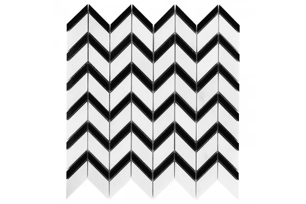 Pure White Chevron mix 31x30.5 - mozaika kamienna