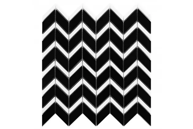 Pure Black Chevron mix 31x30.5 Mozaika kamienna