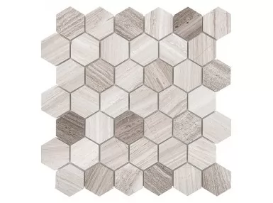 Woodstone grey Hexagon 48 29.8x30.2 - mozaika kamienna