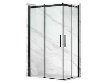 Kabina prysznicowa rozsuwana Rio 80x80 cm, czarna transparentna