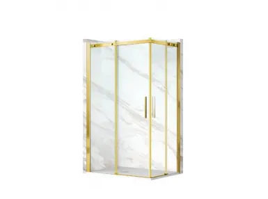 Kabina prysznicowa rozsuwana Rio 100x100 cm, złota transparentna