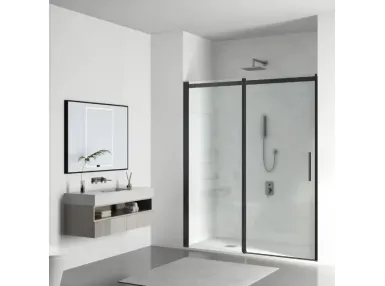 Drzwi prysznicowe rozsuwane Porta – czarne 120 cm