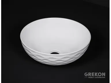 Wave umywalka ceramiczna nablatowa 42x15