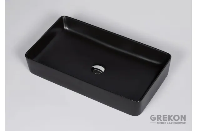 HERO czarna matowa umywalka ceramiczna 61.5x11