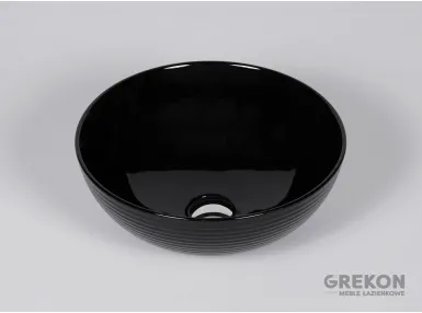 STRIPES czarna umywalka ceramiczna 38.5x15