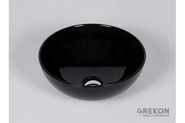 STRIPES czarna umywalka ceramiczna 38.5x15