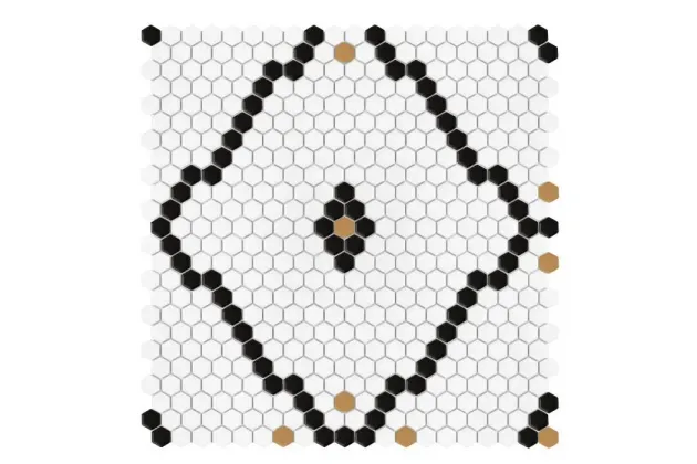 Mini Hexagon Rombdance Black Matt 50,2x52,3 - mozaika ścienna